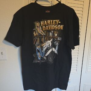 Harley-Davidson Black and Gold Graphic Tee
